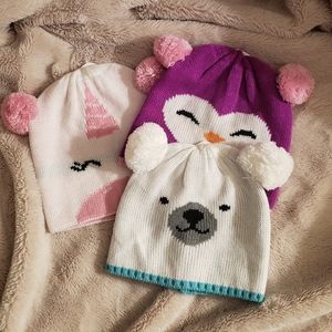 Kids Winter Character Beanie 3pc Bundle
